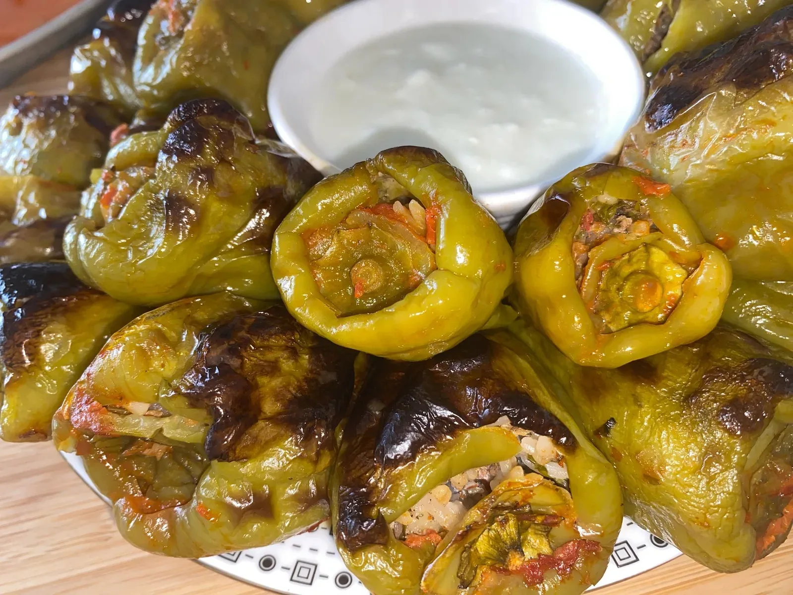Oven-Baked Stuffed Peppers with Meat Recipe | Turkish Dolma